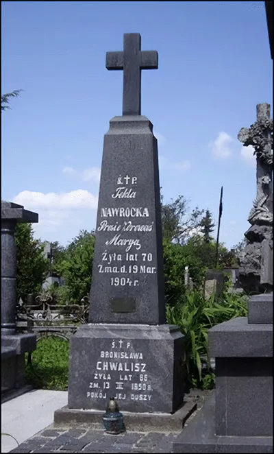 Pomnik Tekli Nawrockiej — pomyłkowo podano rok 1904