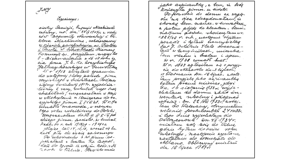 Oryginał aktu chrztu Eugenii Mackiewicz