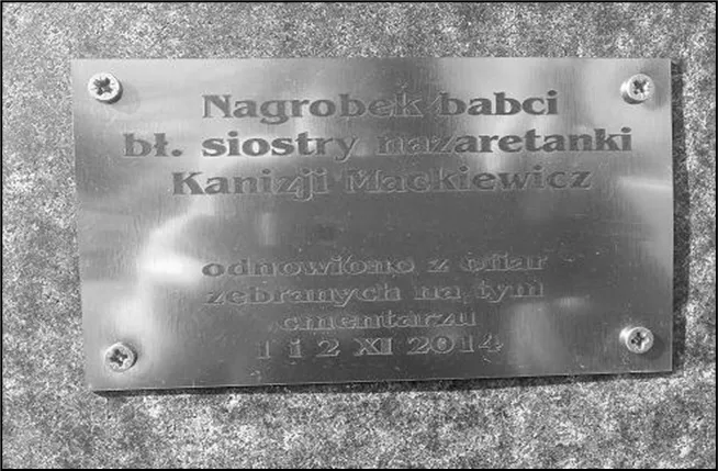 Napis na nagrobku o odnowieniu z zebranych pieniędzy, listopad 2014